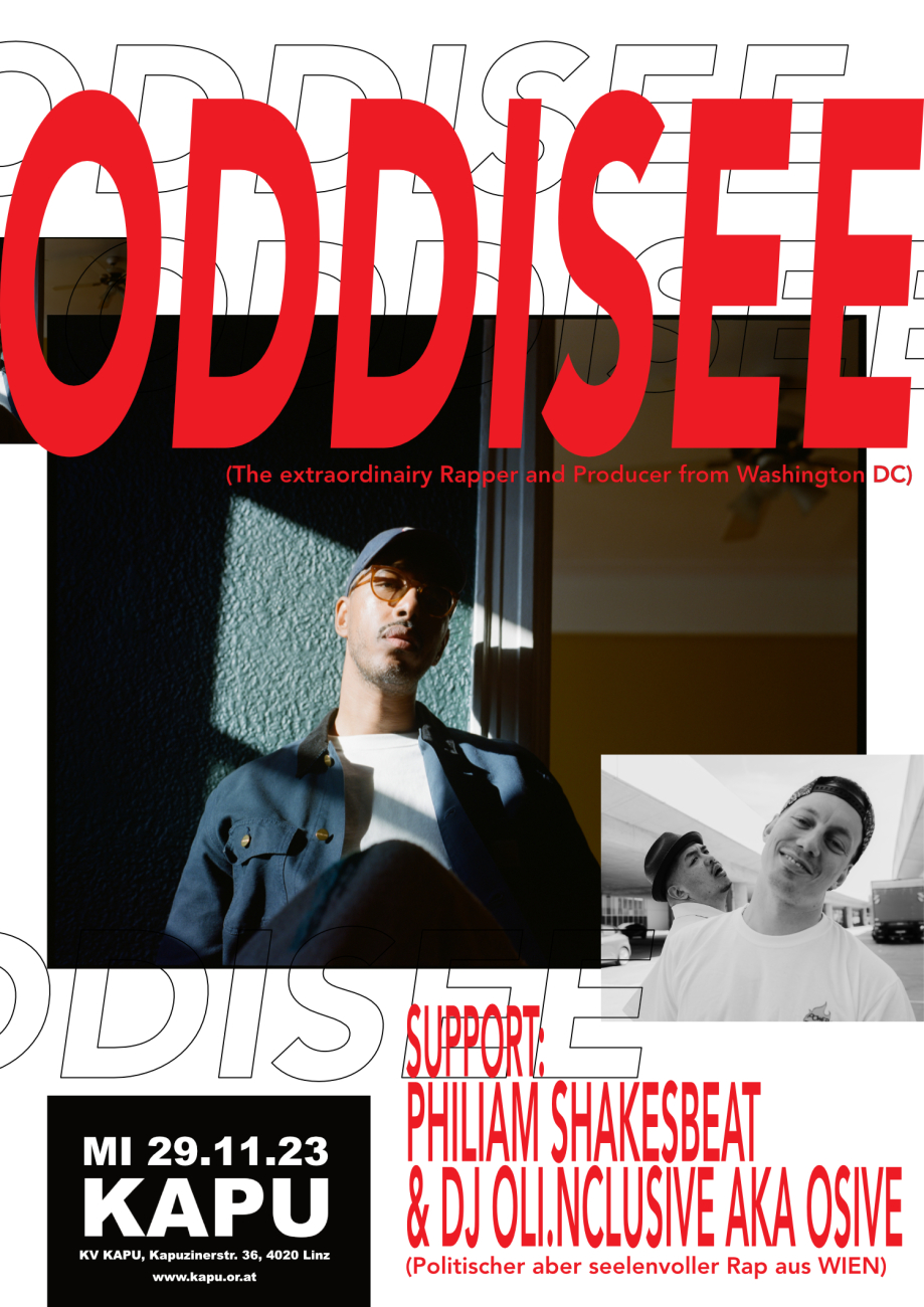 Oddisee Rapping ODDISEE (Washington DC), PHILIAM SHAKESBEAT & DJ OLI.NCLUSIVE (Wien) | KAPU